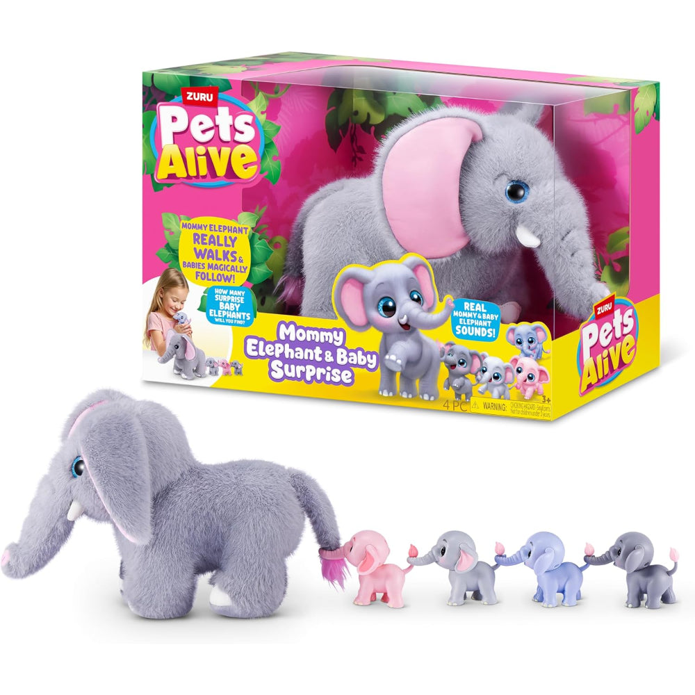 Zuru Pets Alive Mommy Elephant Baby Surprise