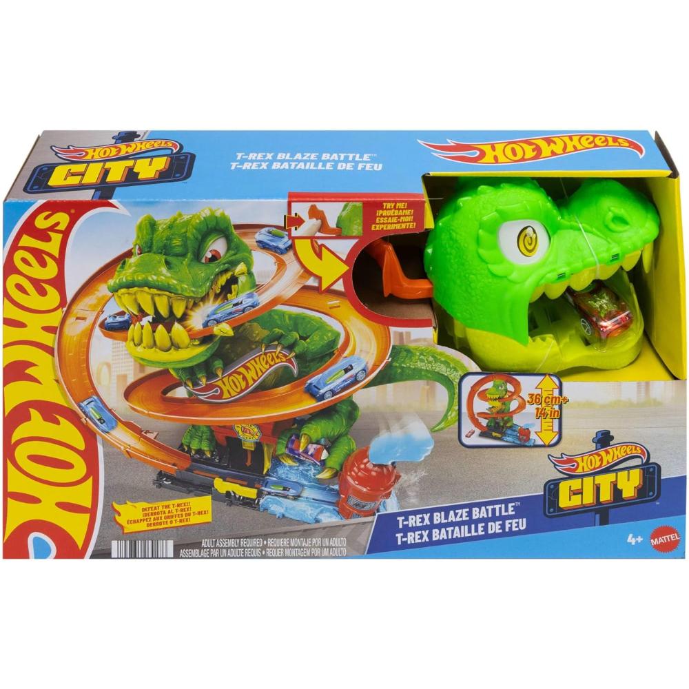 Hot Wheels City T-Rex Blaze Battle Playset