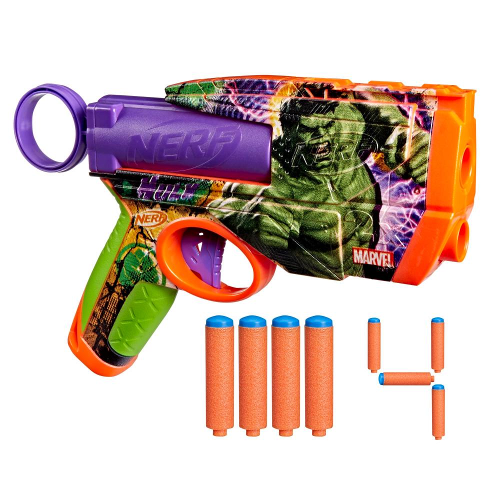 Nerf Marvel Hulk Dart Blaster | 4 Nerf N1 Foam Darts