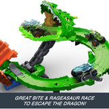 Hot Wheels Monster Trucks Sharks vs Dinos Dragon Destruction Playset