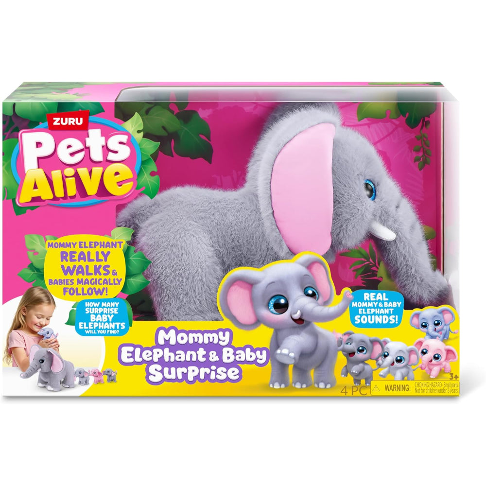 Zuru Pets Alive Mommy Elephant Baby Surprise