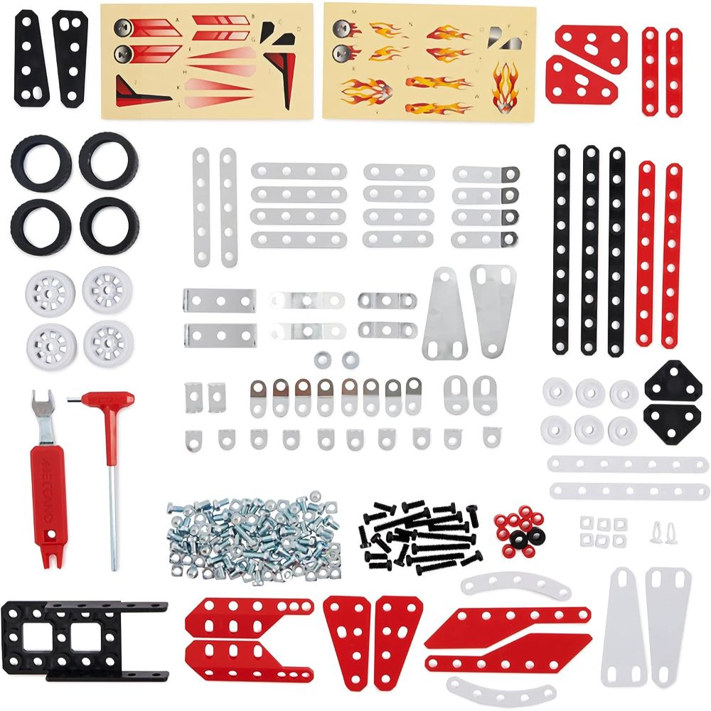 Meccano 10-in-1 Racing Vehicles Set (225 Pieces)