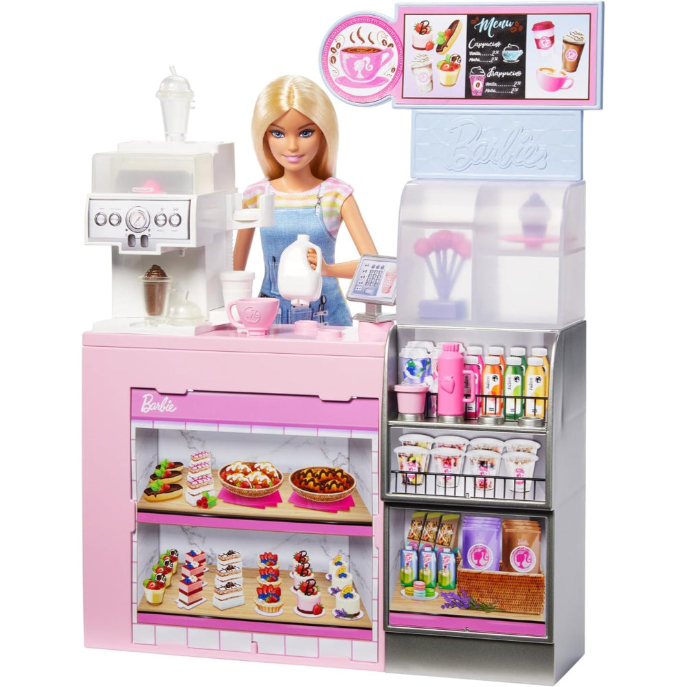 Barbie Coffee Shop Playset With Blonde Barista Barbie Doll