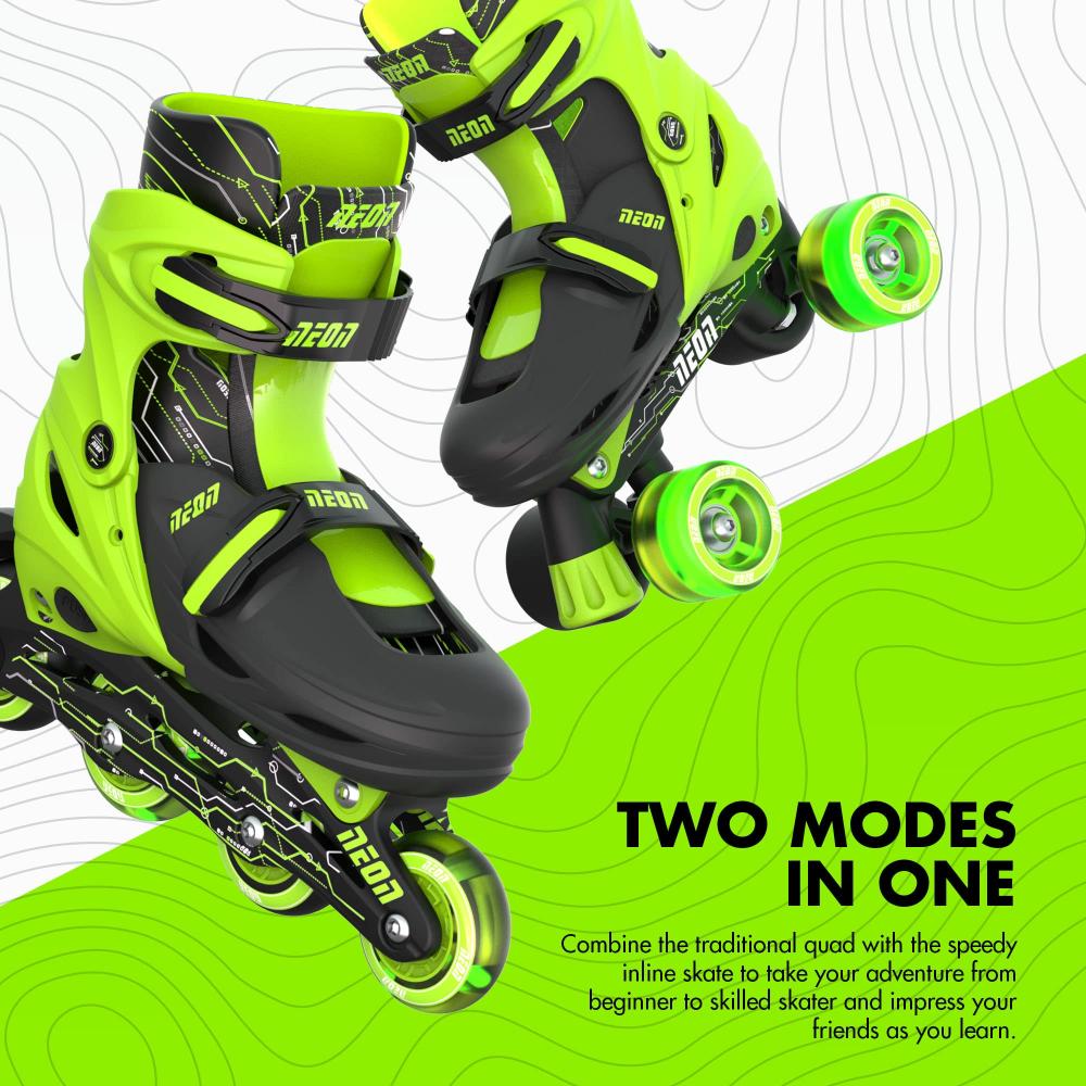 NEON COMBO SKATES SIZE 36 GOTEKI GREEN