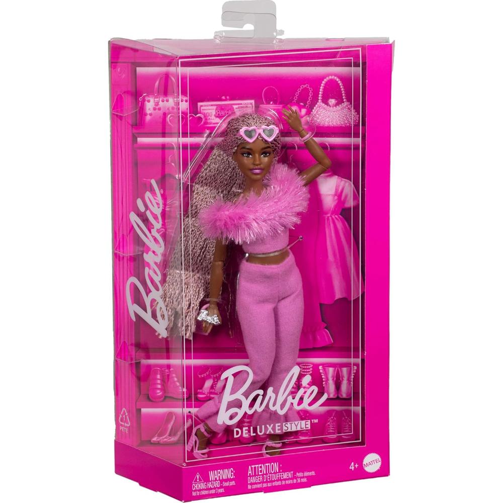 Barbie Deluxe Style Barbiecore Doll in Brown and Pink Braids