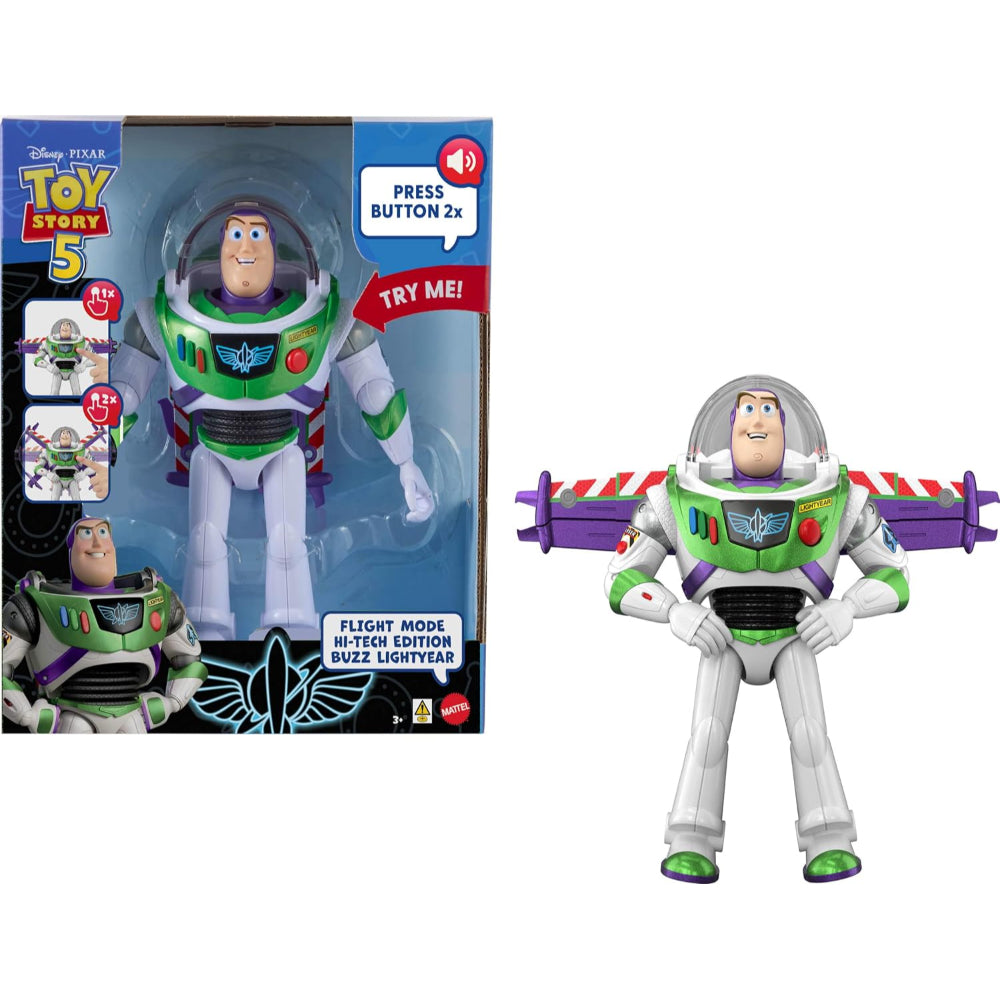 Toy Story 5 Action Figure Buzz Lightyear High-Tech Edition with Flight Mode