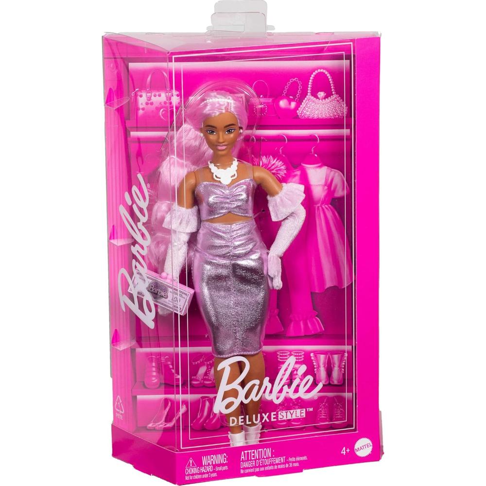 Barbie Barbiecore Deluxe Style Doll in Pink Hair and Glossy Pink Dress Barbie Barbiecore Deluxe Style Doll in Pink Hair and Glossy Pink Dress