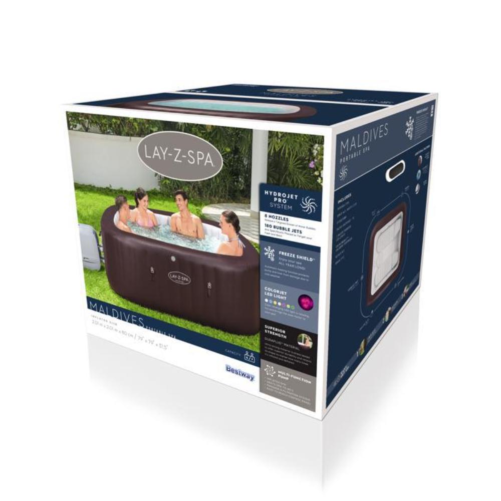 Lay-Z-Spa 79" x 79" x 31.5"/2.01m x 2.01m x 80cm Maldives HydroJet Pro
