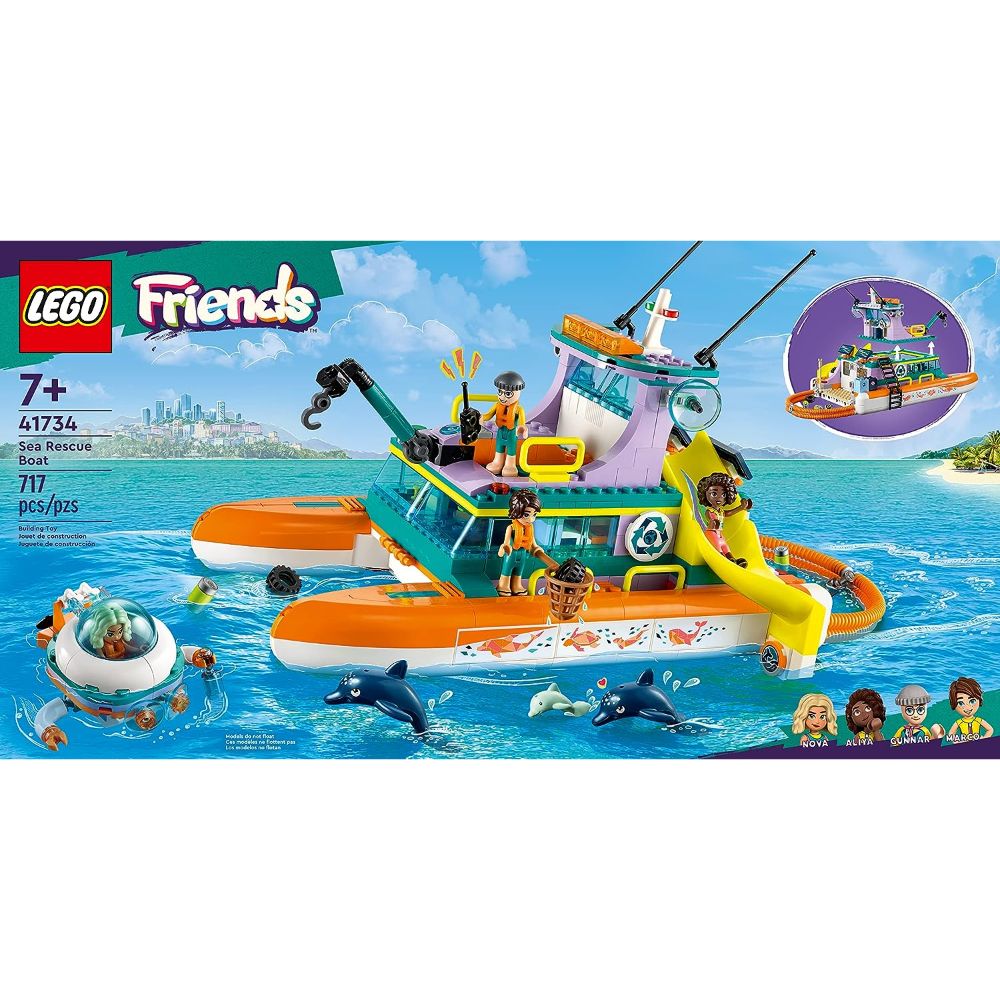 Lego Friends Sea Rescue Boat 41734 Building Toy Set (717 Pieces)