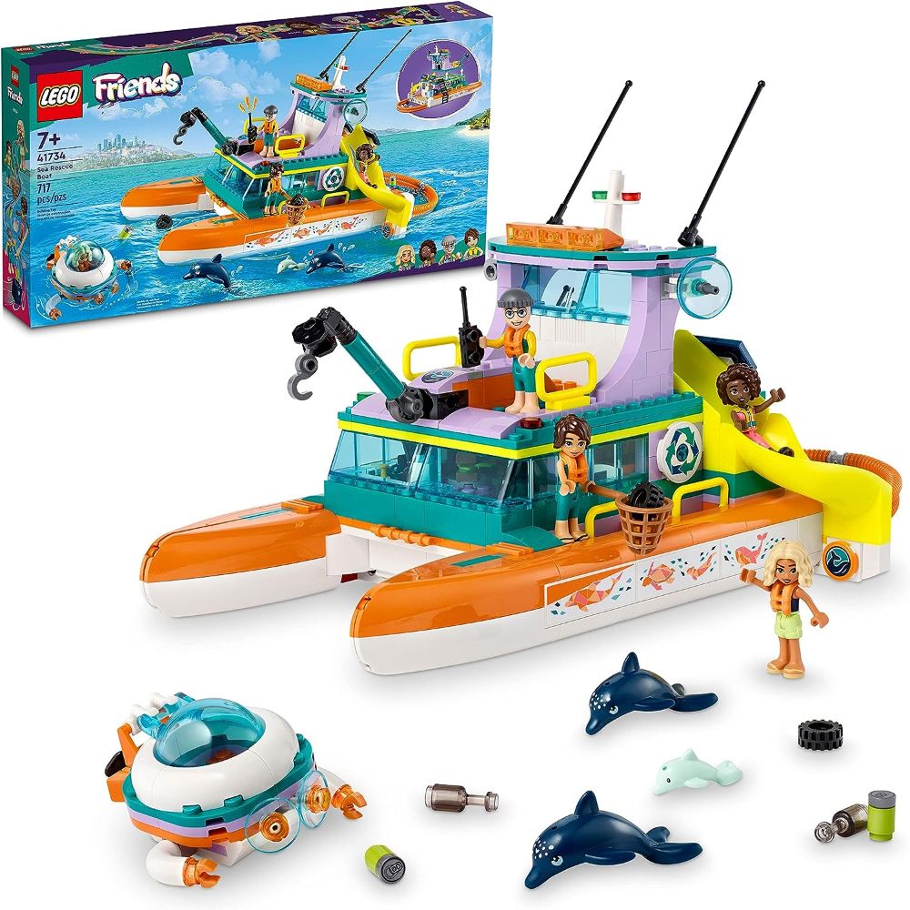 Lego Friends Sea Rescue Boat 41734 Building Toy Set (717 Pieces)