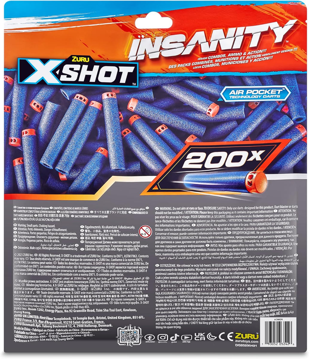 X-Shot Insanity Darts 200 Pieces – Toys4me