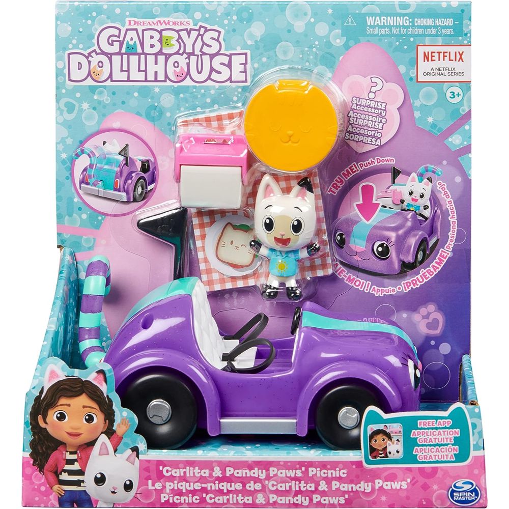 Gabby's Dollhouse Carlita & Pandy Paws Picnic Vehicle