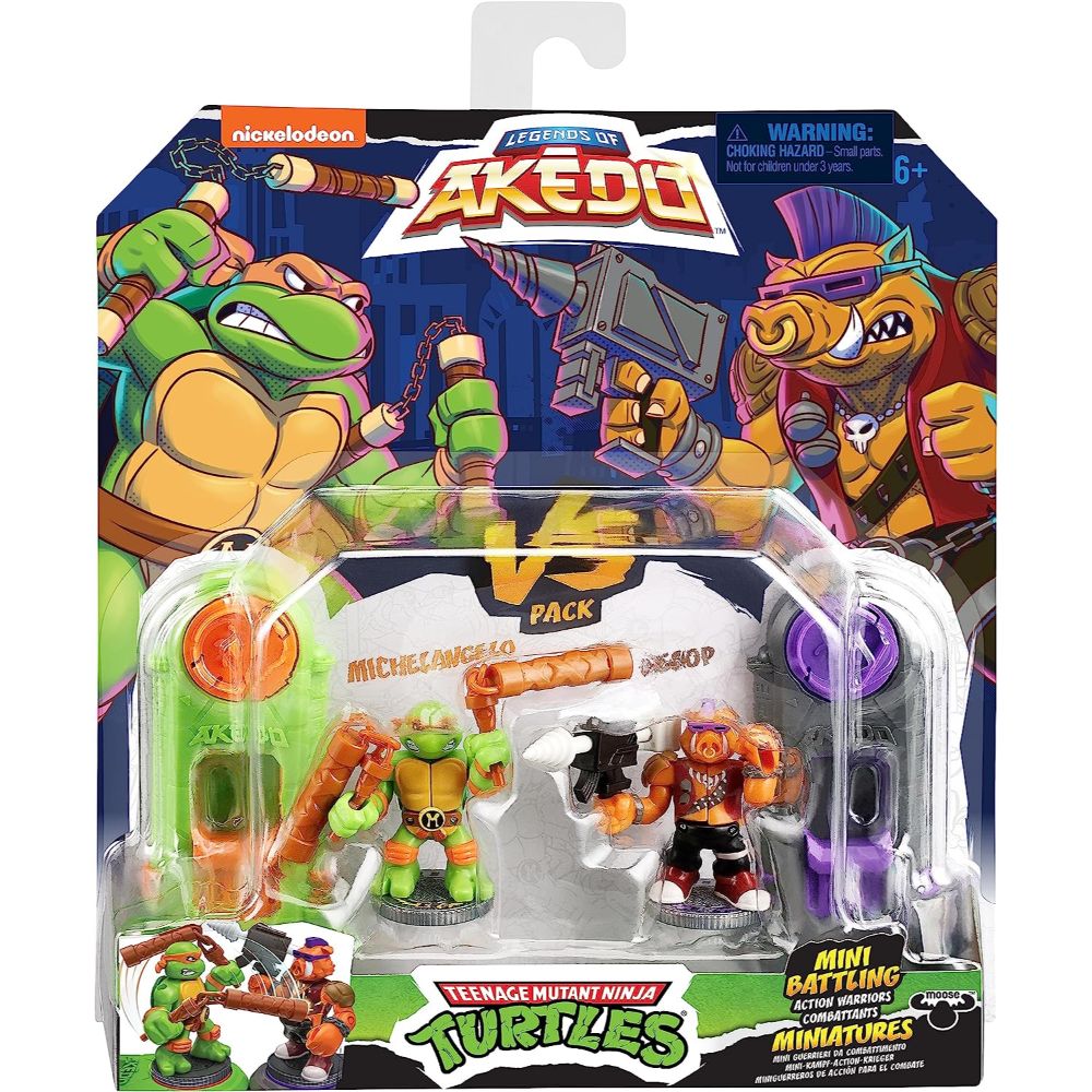 Legends Of Akedo TMNT Mini Battling Warriors Michael Angelo vs Bebop Pack