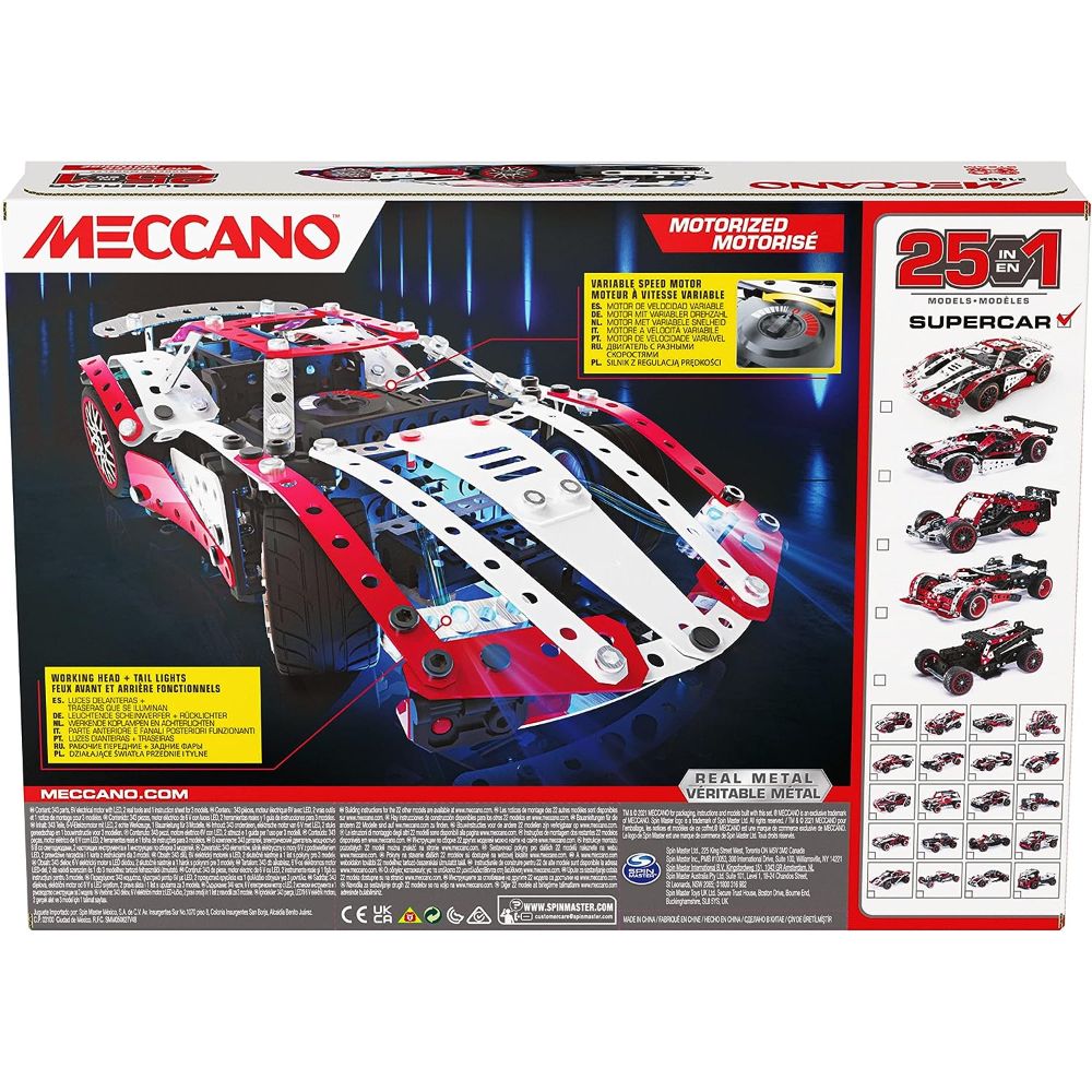 Meccano 25-in-1 Motorized Super Car (347 Pieces)