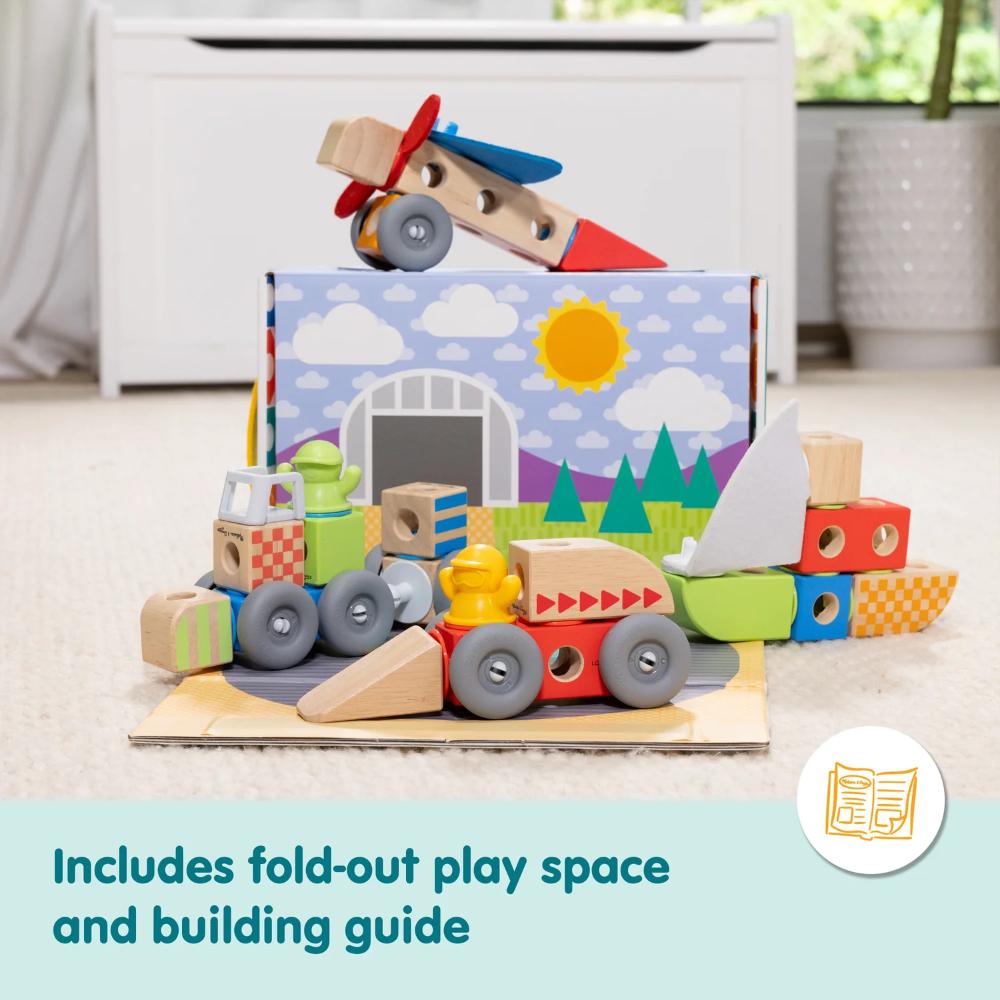Melissa & Doug Wooden Blockables™ Vehicles Play Set