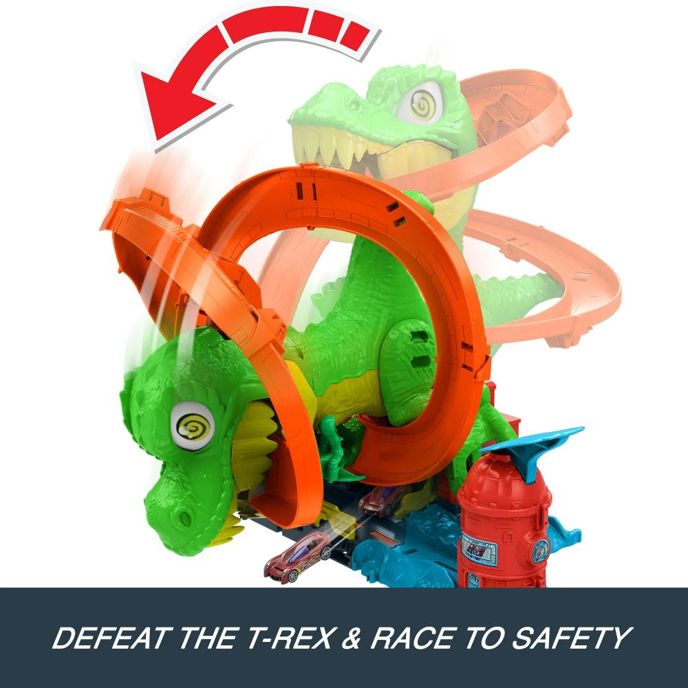 Hot Wheels City T-Rex Blaze Battle Playset