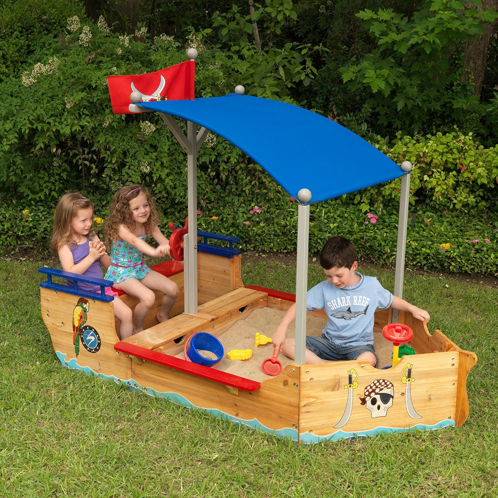 KidKraft Wooden Pirate Sandbox with Canopy KidKraft Wooden Pirate Sandbox with Canopy