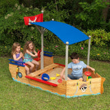 KidKraft Wooden Pirate Sandbox with Canopy