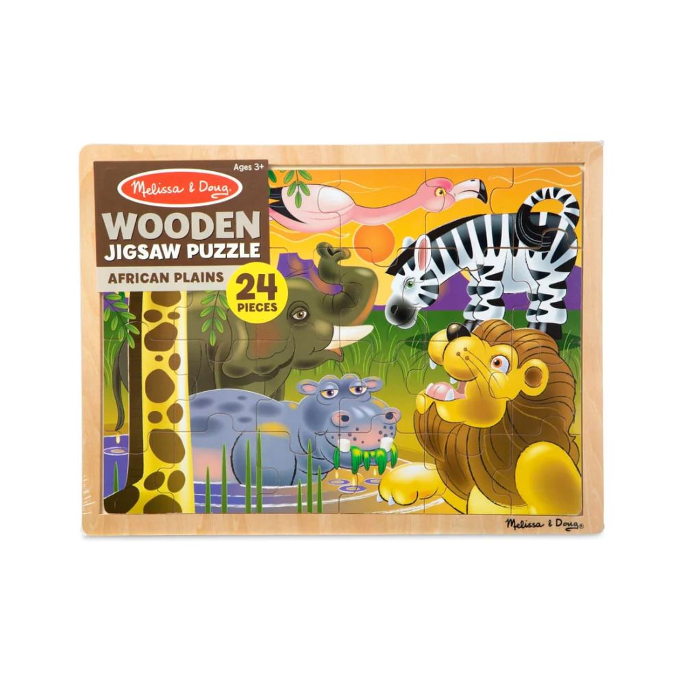 Melissa & Doug - African Plains Wooden Jigsaw Puzzle - 24 Pieces
