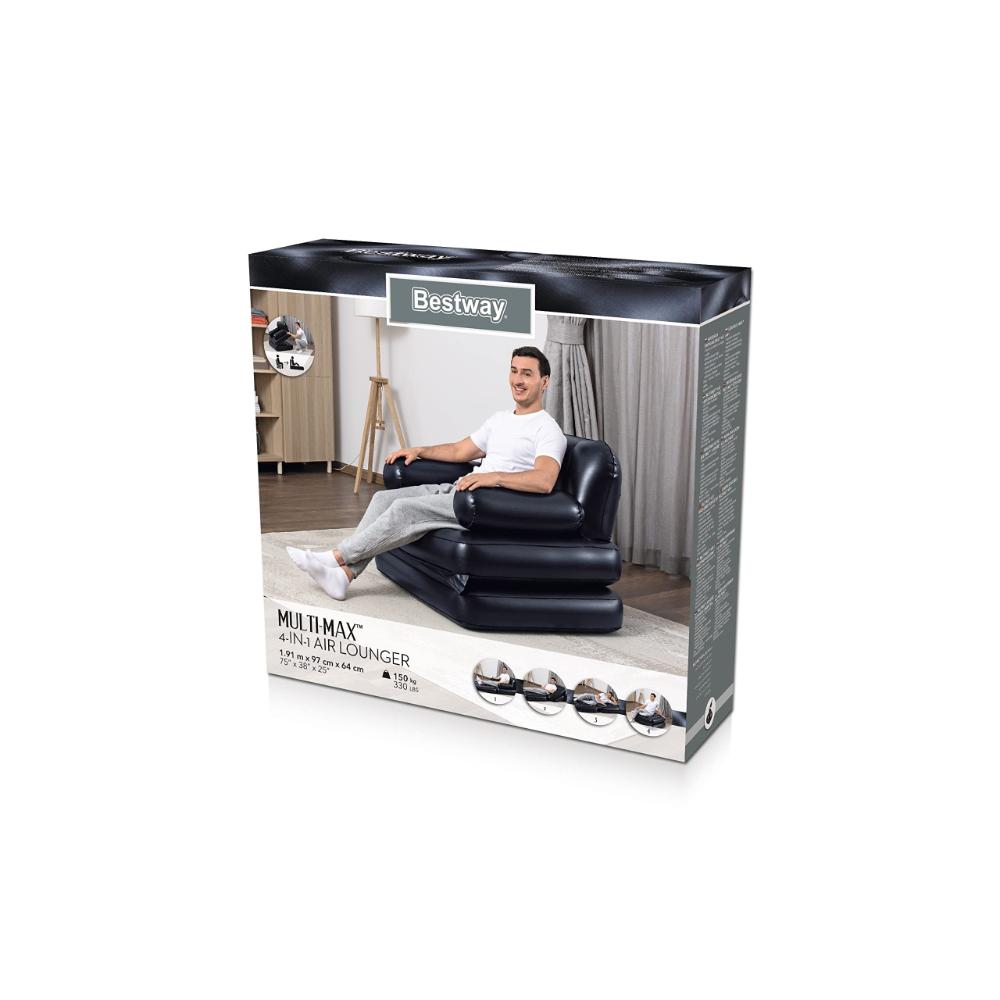 Bestway 75" x 38" x 25"/1.91m x 97cm x 64cm Multi-Max 4-in-1 Air Lounger