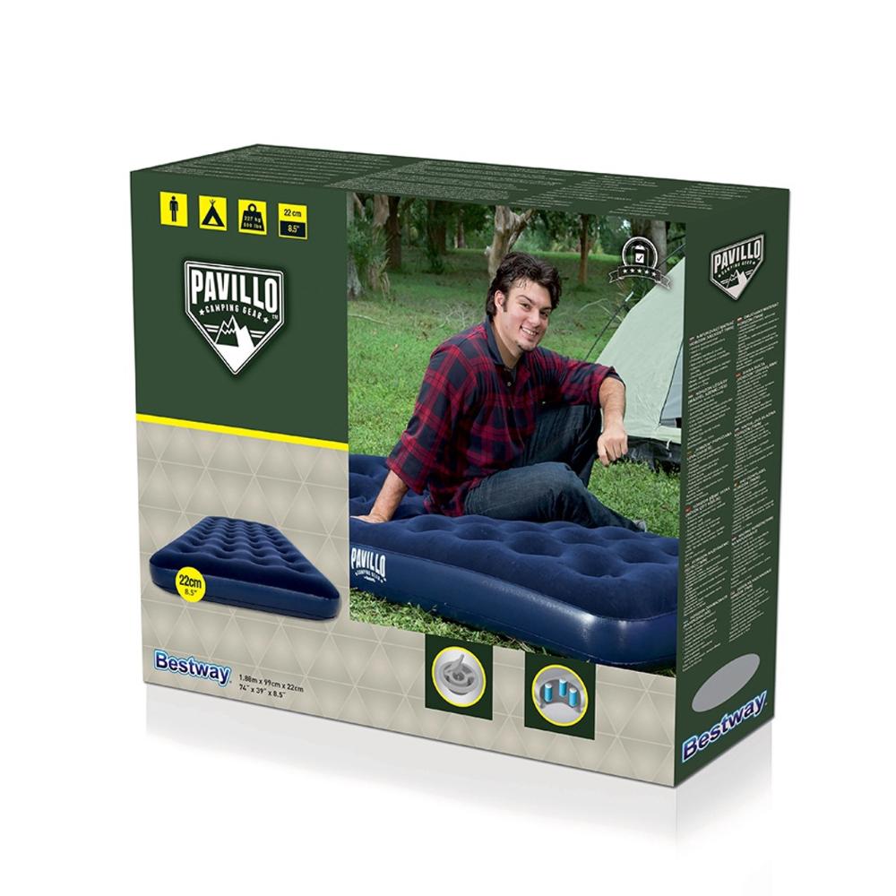 Bestway Pavillo Air Mattress Twin with Built-in Foot Pump blue 1.88 m x 99 cm 28
