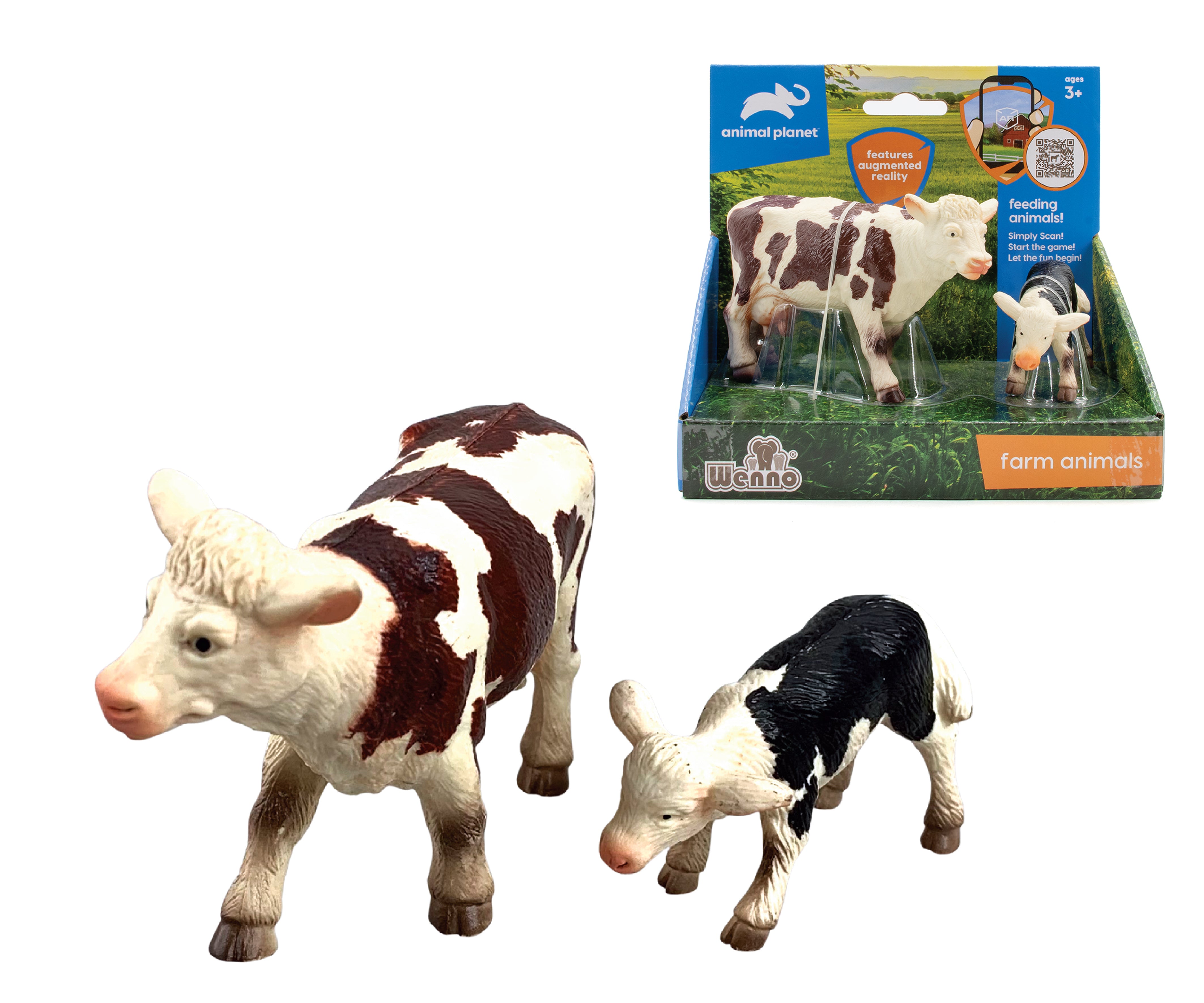 Animal Planet 2 Pcs Cow In Open Touch Box