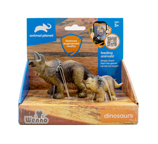 Animal Planet 2 Pcs Triceratops In Open Touch Box