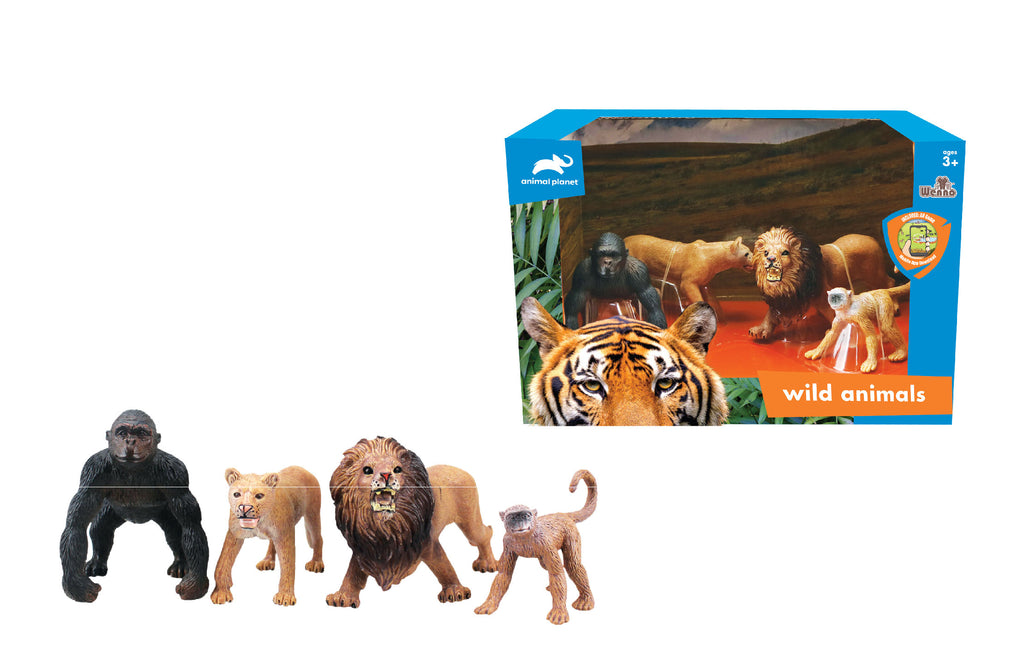 Animal Planet 4 Pcs Jungle Animal In Open Touch Box