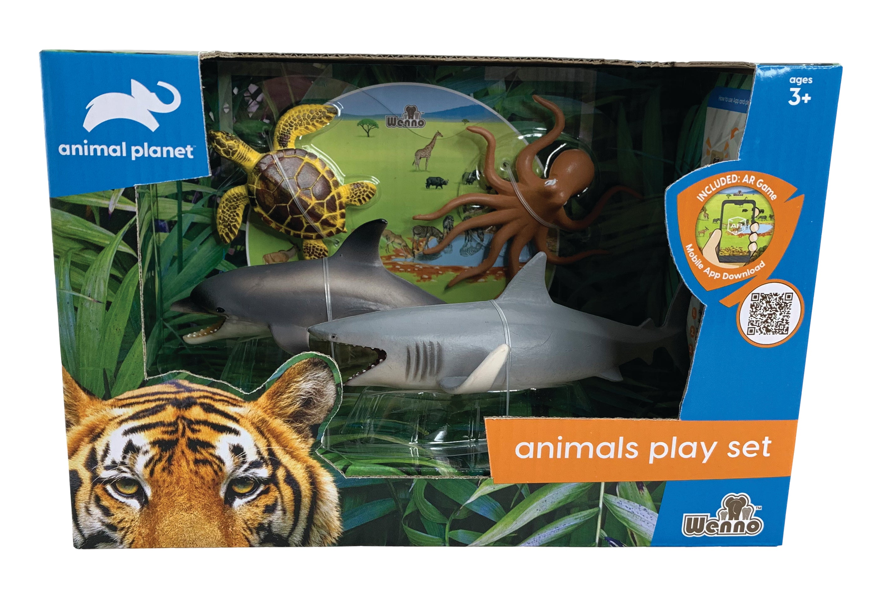 Animal Planet 4 Pcs Ocean Animals In Open Touch Box