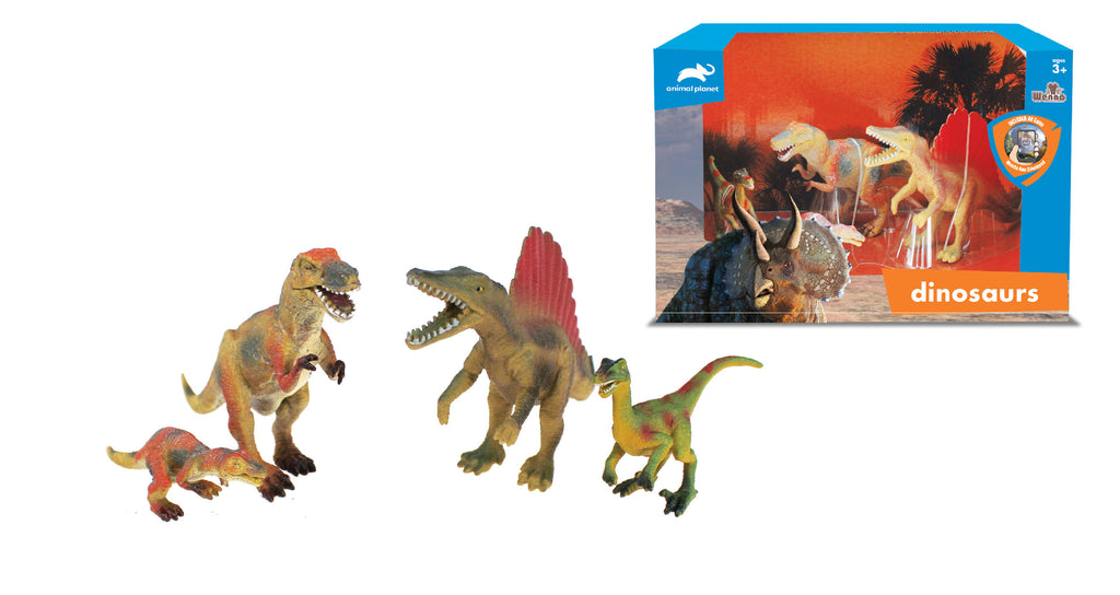 Animal Planet 4 Pcs Dinosaur In Open Touch Box