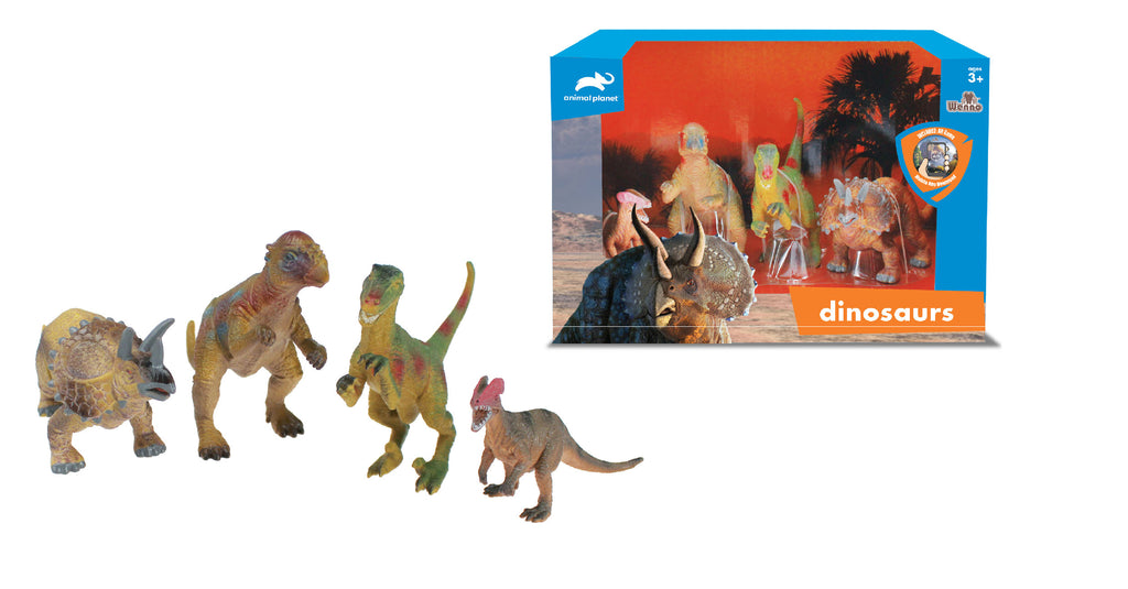 Animal Planet 4 Pcs Dinosaur Open Touch Box