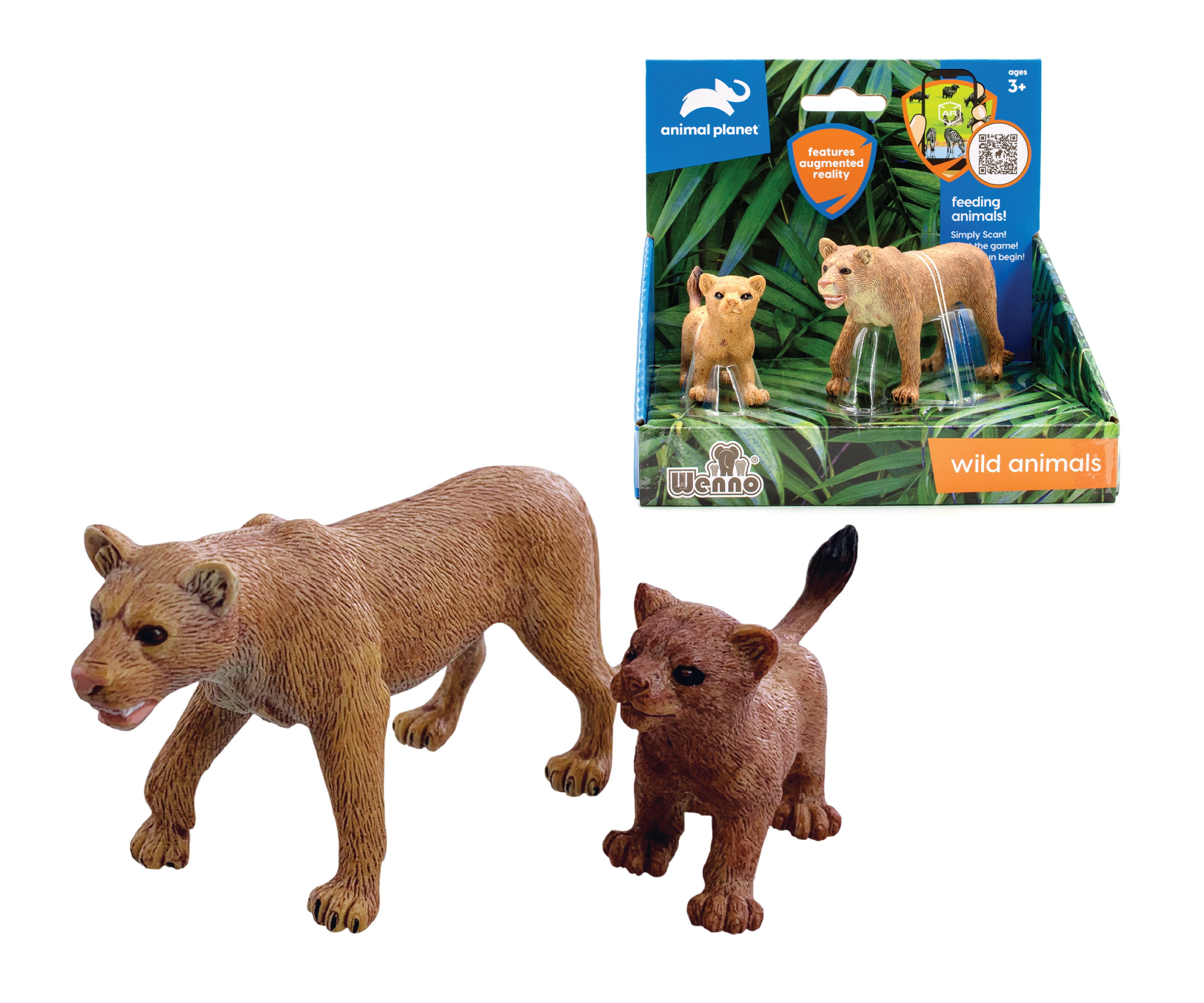 Animal Planet 2 Pcs Lioness In Open Touch Box