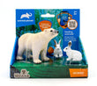 Animal Planet 3 Pcs Polar Bear And Arctic Hares In Open Touch Box
