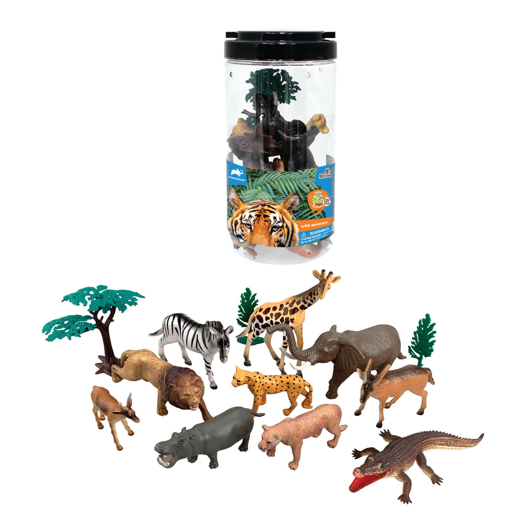 Animal Planet 13 Pcs Wild Animal Playset In Bucket