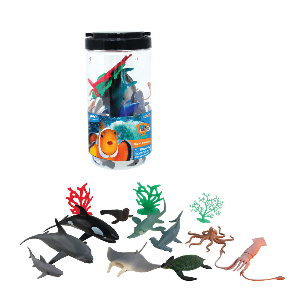 Animal Planet 13 Pcs Ocean Animal Playset In Bucket