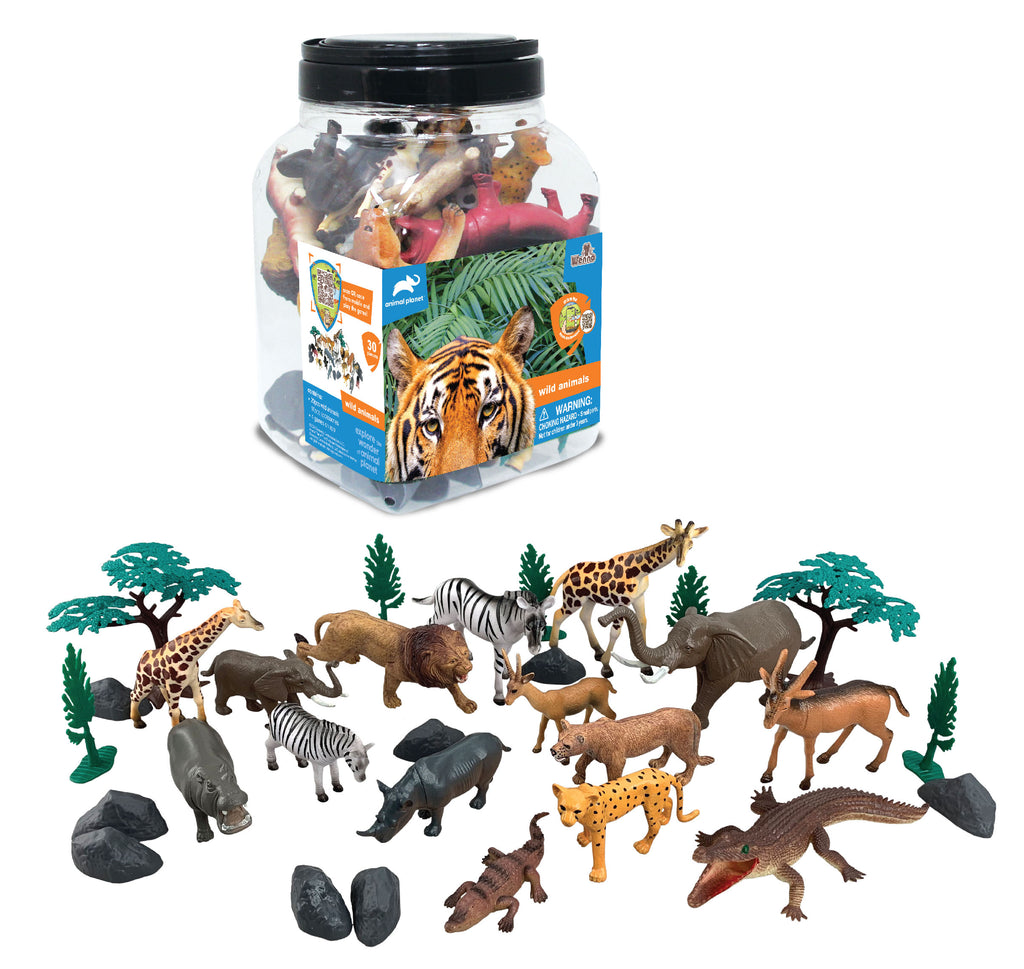 Animal Planet 30 Pcs Wild Animal Playset In 32L Bucket