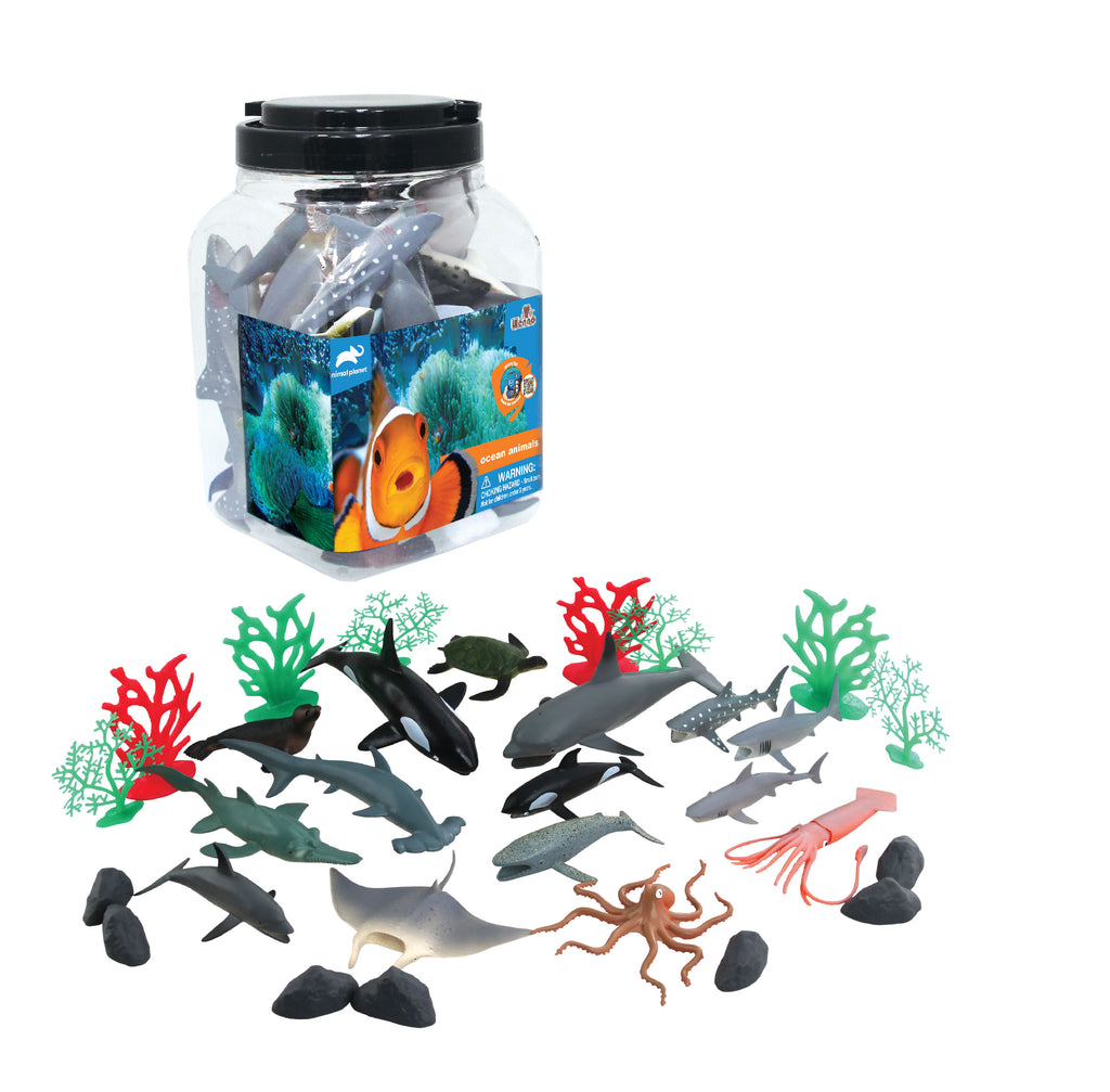 Animal Planet 30 Pcs Ocean Animal Playset In 32L Bucket