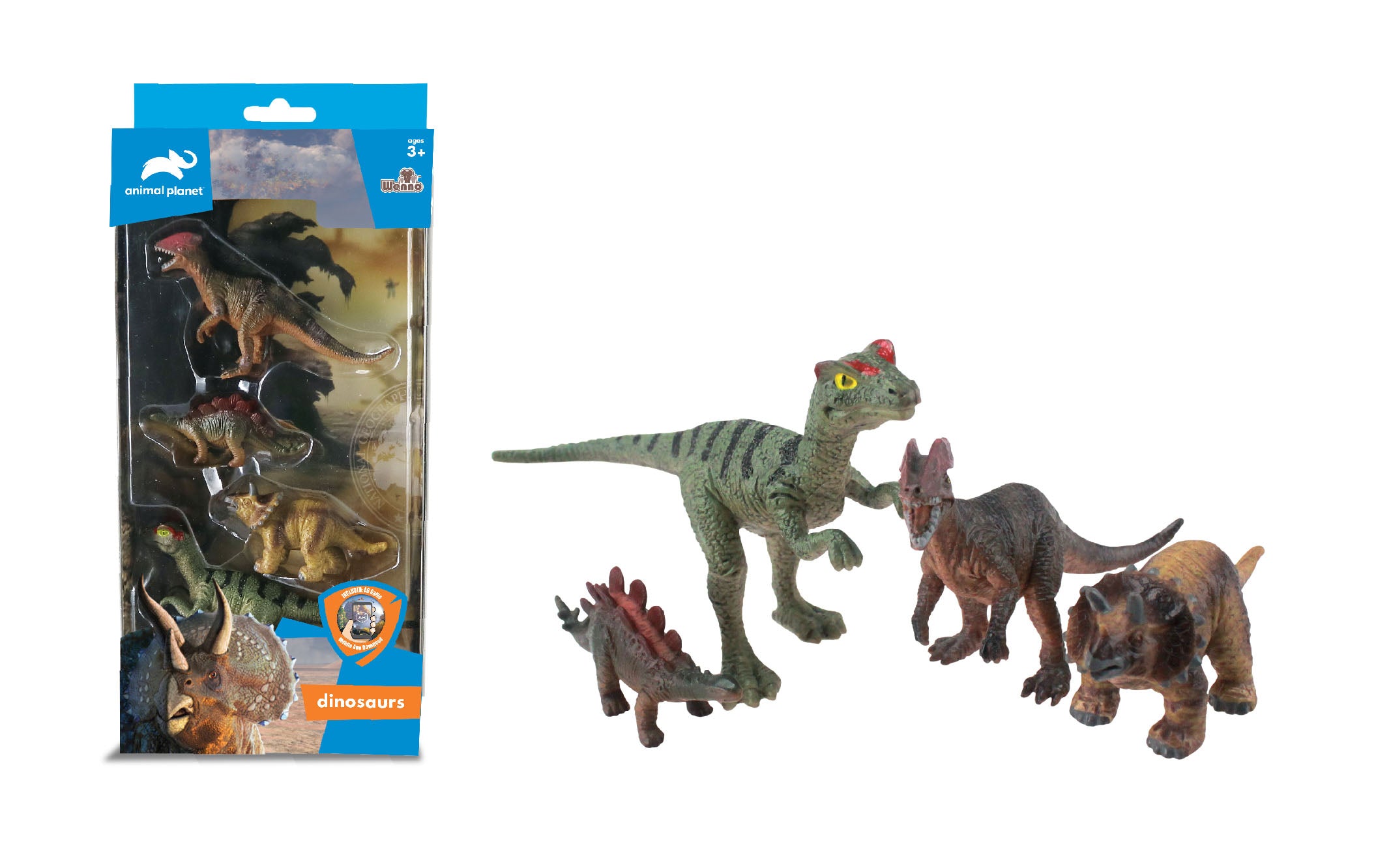 Animal Planet 4 Pcs Dinosaur In Window Box