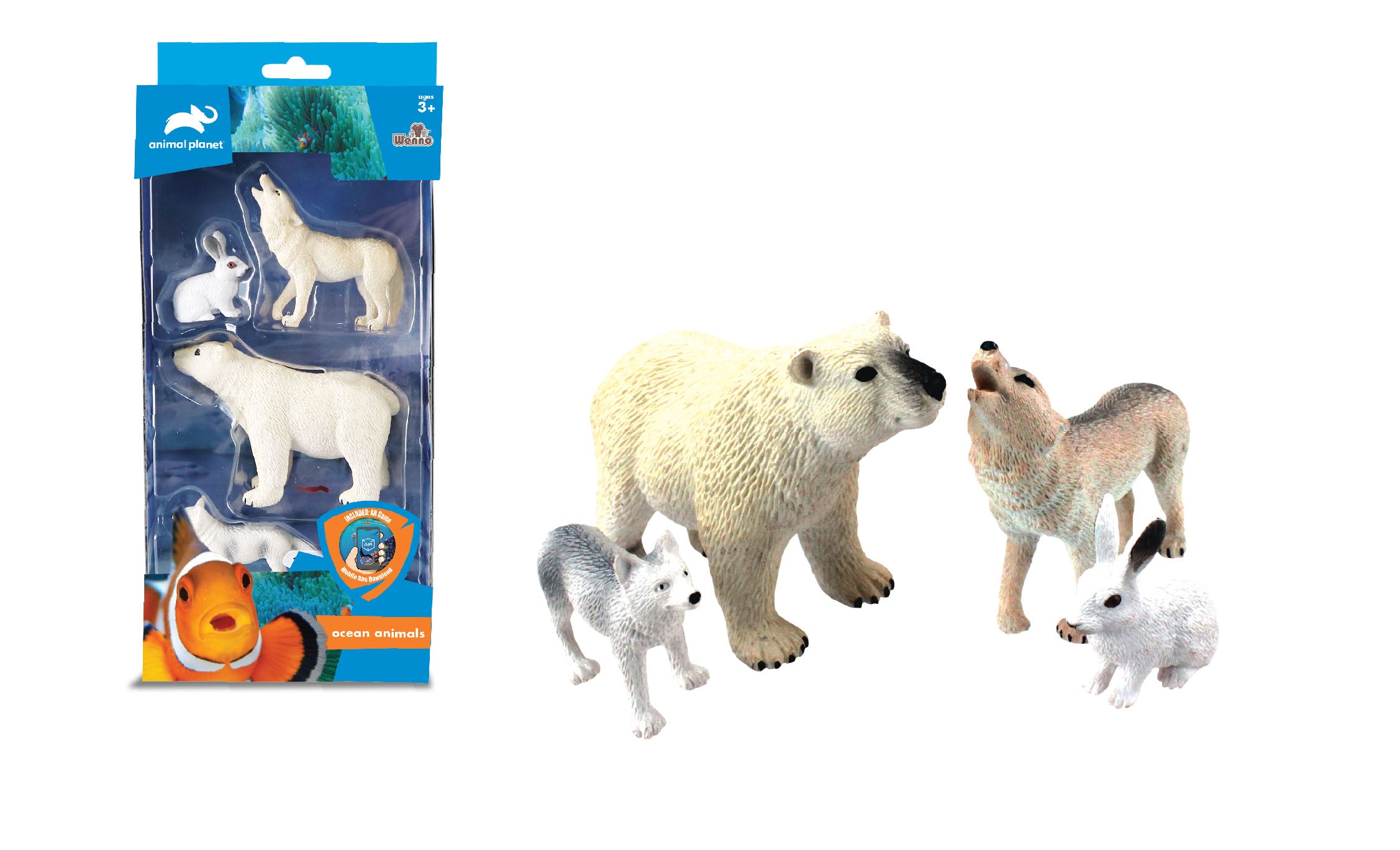 Animal Planet 4 Pcs Polar Animal In Window Box