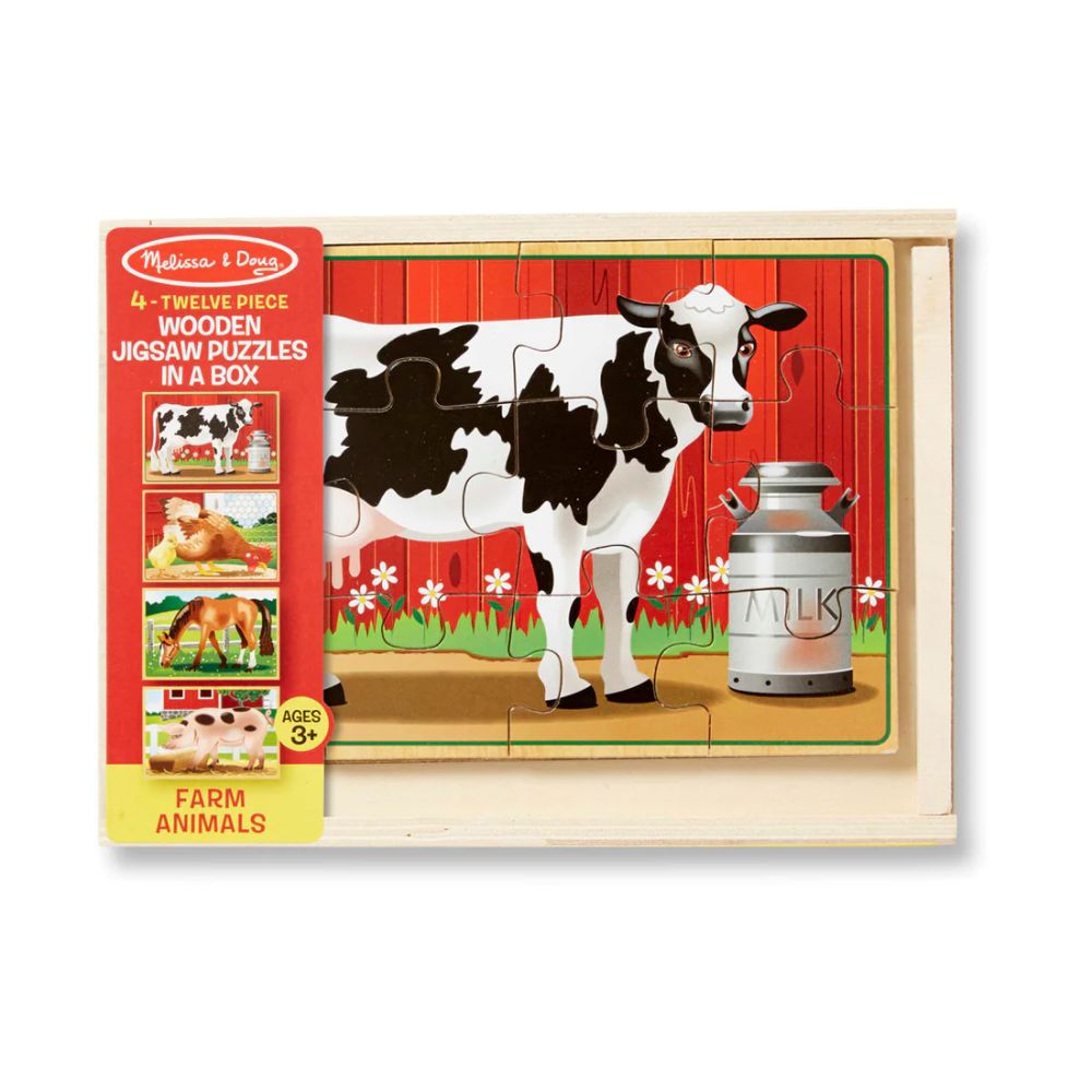 Melissa & Doug - Farm Animals Puzzles In A Box