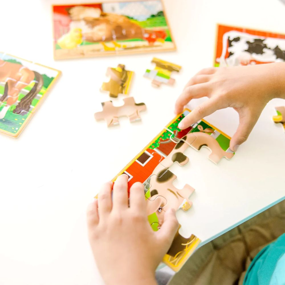 Melissa & Doug - Farm Animals Puzzles In A Box