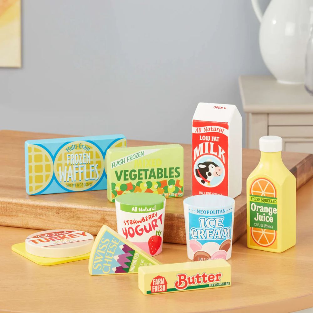 Melissa & Doug - Fridge Food Set Wooden Play Food