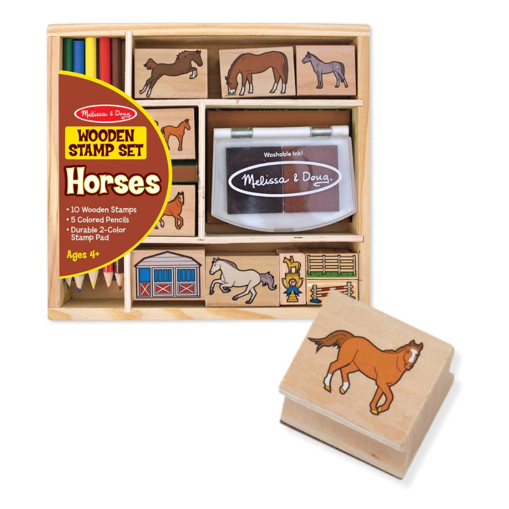 Melissa & Doug - Wooden Stamp Set Horses