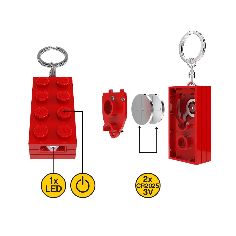 Lego IQ LED Keychain Light Brick Red