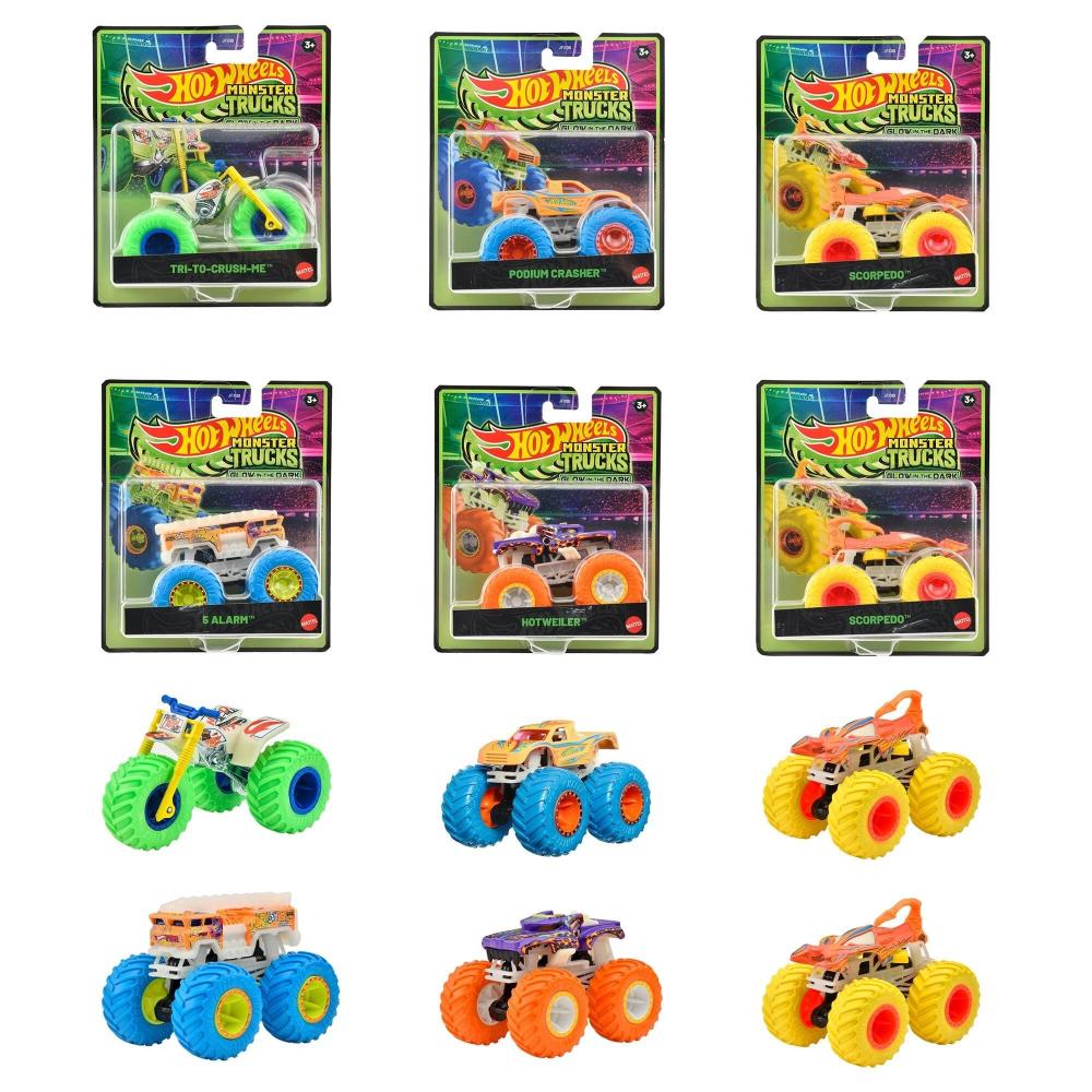 Hot Wheels Monster Trucks 1:64 Glow In The Dark Assorted Hot Wheels Monster Trucks 1:64 Glow In The Dark Assorted