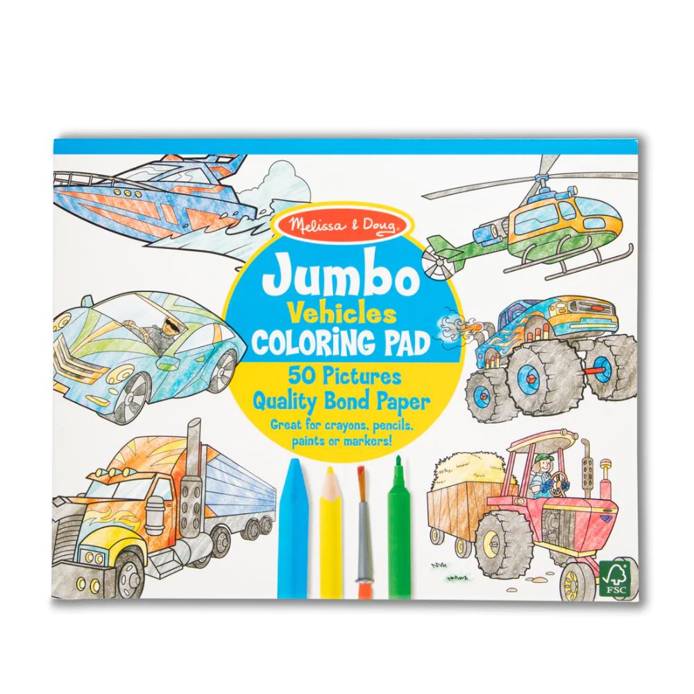 Melissa & Doug - Jumbo Coloring Pad - Vehicles