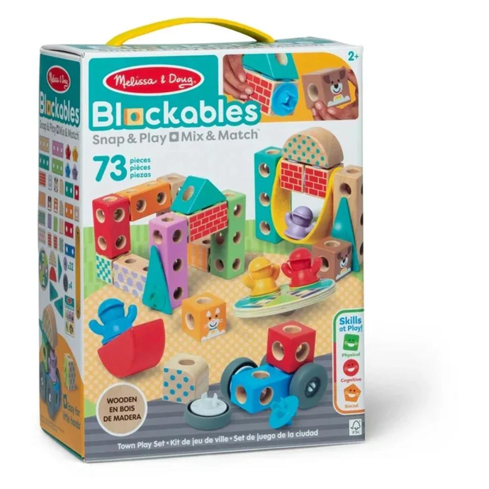 Melissa & Doug Wooden Blockables™ Town Play Set