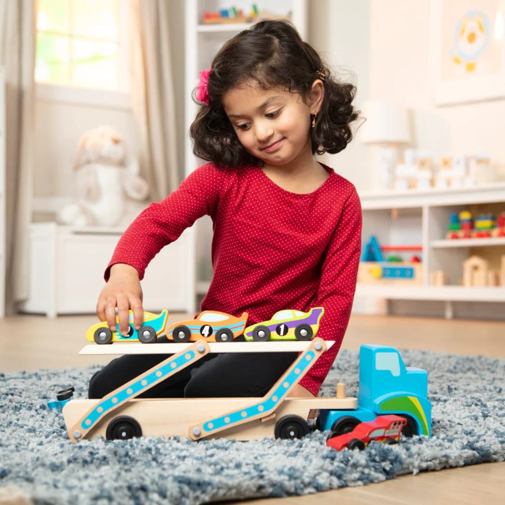 Melissa and doug race car carrier online