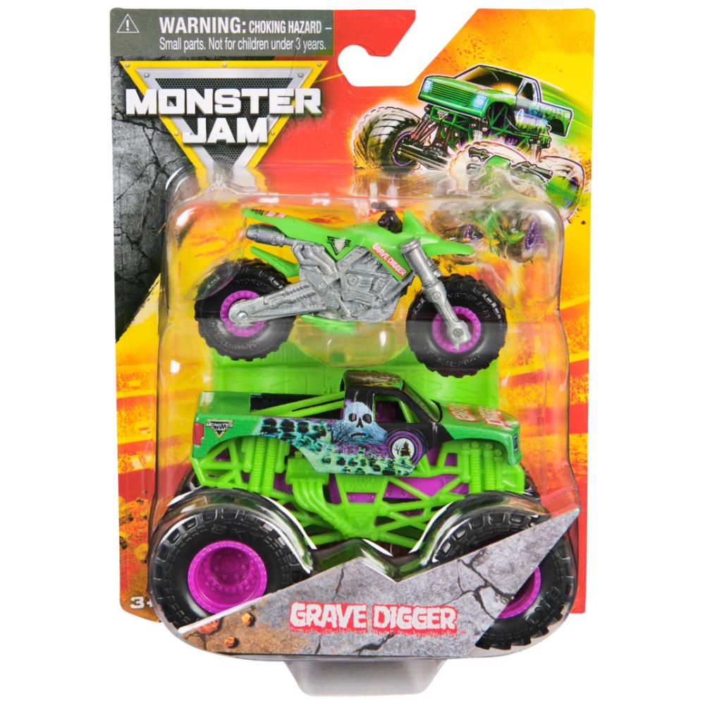 Monster Jam JCB Digatron Monster Truck and Dirt Bike Vehicle 2-Pack, 1:64 Scale Monster Jam JCB Digatron Monster Truck and Dirt Bike Vehicle 2-Pack, 1:64 Scale