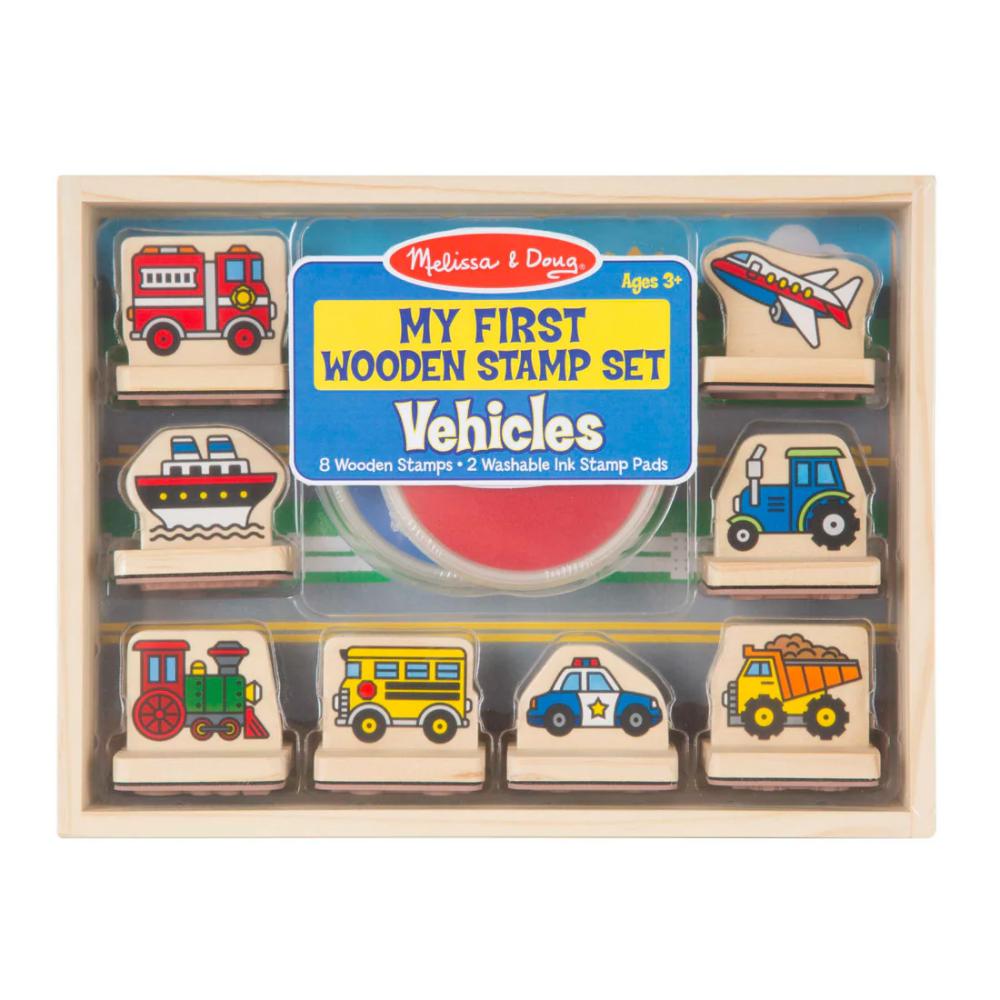 Melissa & Doug My First Wooden Stamp Set - Vehicles